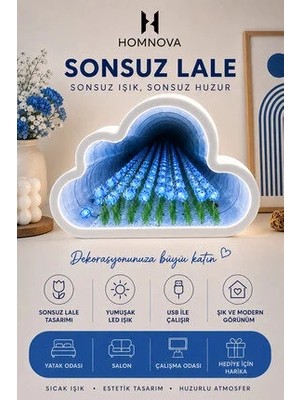 Marvielle Sonsuz Lale Efektli LED Gece Lambasıyla Huzurlu Anlar - Masa ve Gece Lambası