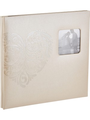 Renas Store Pioneer Photo Albums Fotoğraf Albümleri MB-10EW Postbound Kabartmalı Suni Deri Çerçeve Kapak Düğün Hafıza Defteri, x 30,48 Cm, Kalp