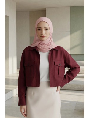 Aisha's Design İğnesiz Takılabilen Pratik Şifon Şal,Pudra,PS-11