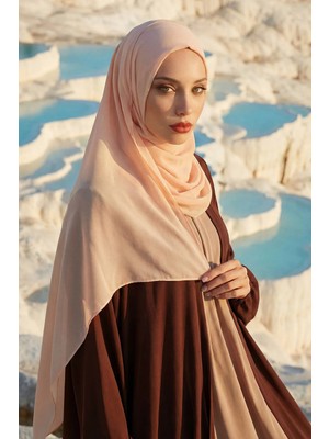 Aisha's Design İğnesiz Takılabilen Pratik Şifon Şal,Bej,PS-11