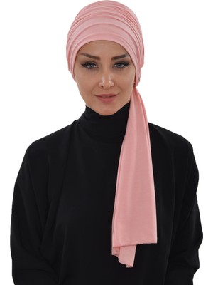 Aisha's Design Büzgülü Penye Boneli Şal,BT-1,Pudra