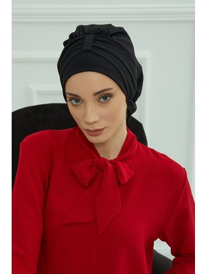 Aisha's Design Pratik Kullanışlı Hazır Türban,Siyah,HT-90