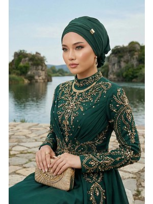 Aisha's Design Aksesuarlı Şifon Hazır Türban,ht-95s,ht-95s