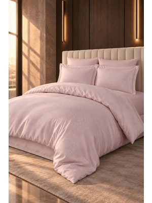 Varol Laura Home Tencel Jakar Nevresim Takımı Çift Kişilik - Nothingham Pudra
