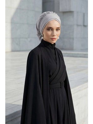 Aisha's Design Pileli Hazır Türban,Gri,HT-91