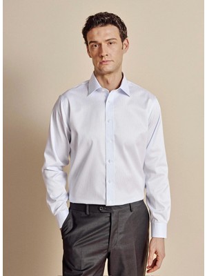 Brooks Brothers Mavi  Erkek Regular Fit Çizgili Gömlek BBSS26MSH046
