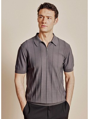 Brooks Brothers Kahverengi Erkek Fitilli Desenli Polo Kazak BBSS26MKL001