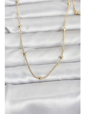 Marsilyan cm 14K Gold Renk Top Zincir 60 cm Kadın Kolye TJ-BKO10960