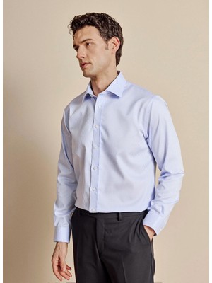 Brooks Brothers Mavi  Erkek Regular Fit Çizgili Gömlek BBSS26MSH044