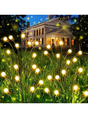 Bemy Ticaret 2'li Paket 6'lı Ateş Böceği Bahçe Aydınlatması Solar Güneş Enerjisi Bahçe Aydınlatması Güneş Enerjili Aydınlatma Gün Işığı Aydınlatma LED Işık Su Geçirmez Işık