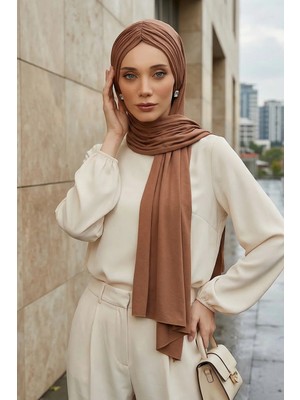 Aisha's Design İPEKSE Pratik Penye Şal,CPS-44,CPS-44 Koyu Kahverengi