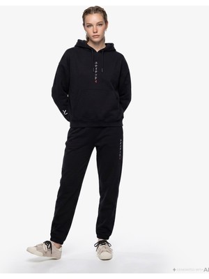 United4 Unıted4 Regular Fit Kadın Siyah Eşofman Altı.sıyah