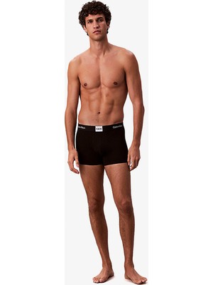Calvin Klein Pamuklu Logo 3'lü Erkek Siyah Boxer.ub1