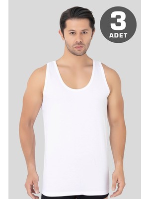 Arma Yıldız Erkek Beyaz Penye Atlet %100 Pamuk 3'lü Paket