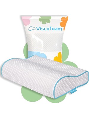 Bemy Ticaret Küçük Boyun Destekli Ortopedik Yastık Visco Yastık 46X30X10-8CM