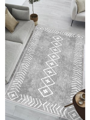 Pelura Halı Modern Etnik Kilim Desenli Dijital Baskılı Yıkanabilir Kaymaz Taban Salon Halısı Yolluk
