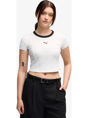 Puma Essential Ribbed Baby Kadın Beyaz T-Shirt.02