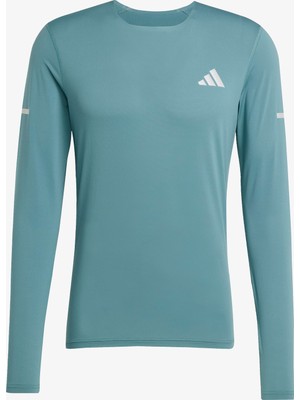 Adidas ADI365 Running Climacool+ Erkek Yeşil Koşu Sweatshirt.-
