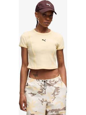Puma Essential Ribbed Baby Kadın Bej T-Shirt.88