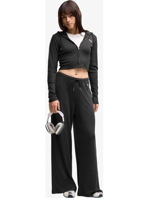Puma Essential Ribbed Kadın Siyah Eşofman Altı.01