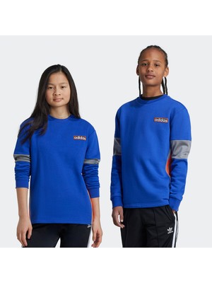 Adidas Crew Çocuk Mavi Sweatshirt.-