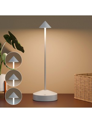 Odea Ggnoo LED Pilli Masa Lambası, Alüminyum, Kısılabilir LED Masa Lambası, 2700 K, 6000 K, Masa Lambası, Kablosuz, Dokunmatik Kontrol, IP54, Su Geçirmez, Iç/dış Mekan, Restoran, Bar, Teras, Yatak Odası