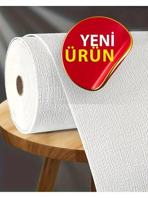 BienHome 50X280CM Beyaz Renk Tek Rulo Halinde Ek Yersiz Tek Parça Xpe Isı Ses Yalıtım Kendinden Yapışkanlı Dokulu Köpük Duvar KAĞIDI-R280