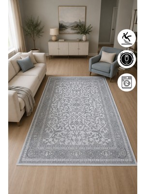 Pelura Halı Klasik Vintage Desen Baskılı Kaymaz Yıkanabilir Halı Yatak Odası Salon Oturma Odası Mutfak Halısı Yolluk