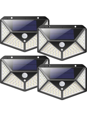 Bemy Ticaret Adet Güneş Enerjili Solar Bahçe Duvar Lamba Aydınlatma 100 LED