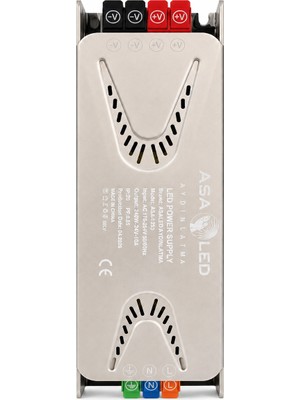 Asa Aydınlatma Asa Metal Klemensli Slim Şerit LED Trafosu 24V 10 Amper – 240 Watt