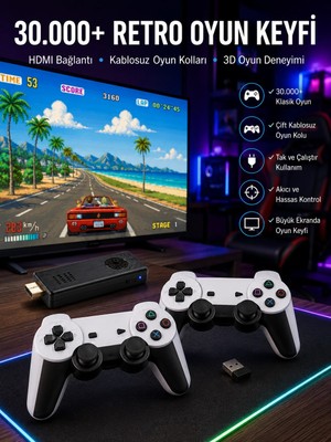 Astraltech Joystick Çift Kollu Oyun Kolu Retro Oyun Yüksek Çözünürlüklü 3D Game Yeni Nesil