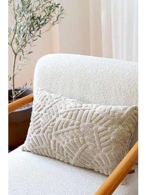 Bemy Ticaret Özel Tasarım Punch Panç Desen Dekoratif Dikdörtgen Kırlent Kılıfı 28X50 cm Forest Natural