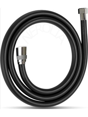 Bemy Ticaret -150CM Siyah Pvc Duş Hortumu/ultra Dayanıklı Duş Spirali