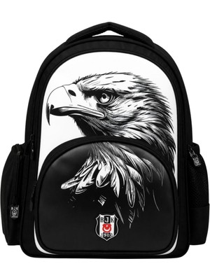 Me Team Beşiktaş Lisanslı 3 Bölmeli Kartal Desenli Okul Sırt Çantası