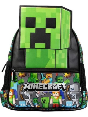 Me Team Minecraft Lisanslı 3D Creeper Desenli Anaokulu Çantası