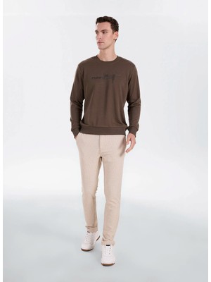 Altınyıldız Classics Ekru Erkek Jogger Mikro Desen Pantolon ACE001262794