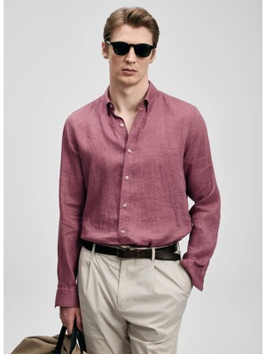 Lufian Lufıan Gül Kurusu Erkek Slim Fit Gömlek Pitaya