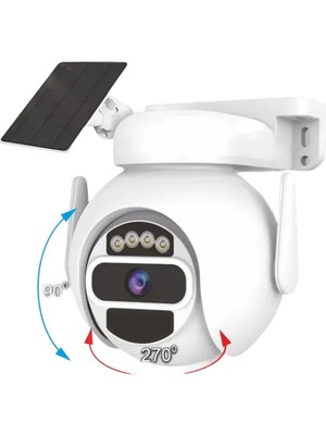 Cata Solar Dış Mekan Akıllı Güvenlik Kamerası Şarjlı Solar Ip Kamera CT-4052