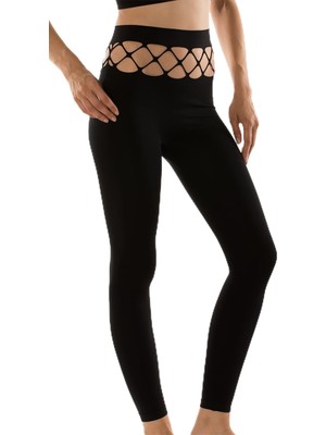 Odea Miofit Fishnet Seamless Spor Tayt Siyah S-M