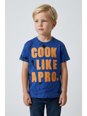 Doctor Junior Saks Erkek Çocuk Baskılı Comfort Fit Saks T-Shirt