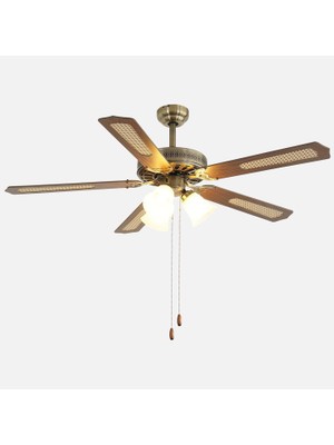 Odea Dlc Karayel 132CM Bakır Motor 3 Lambalı Tavan Vantilatörü Ahşap