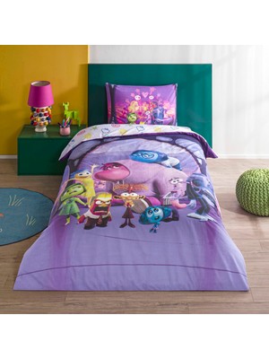 Odea Taç Lisanslı Disney Inside Out 2 Tek Kişilik Pamuk Nevresim Takımı
