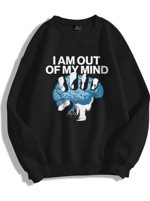 Odea Tarzsokak Unisex Out Of My Mind Bisiklet Yaka Sweatshirt Siyah, SIYAH-608, Xl
