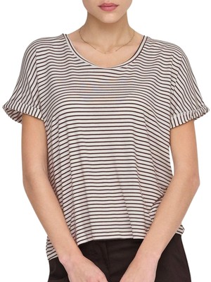 Odea Jdy Jdysıssy Kadın Basic T-Shirt Kısa Kollu O-Neck T-Shirt Kahve