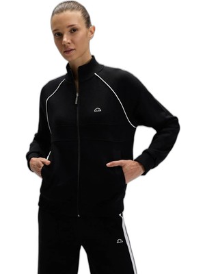 Odea Ellesse Logolu Pamuklu Regular Fit Dik Yaka Fermuarlı Sweat Bayan Sweat EF535
