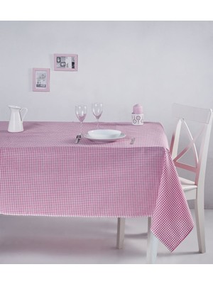 Denizli Concept Pöti Kareli Masa Örtüsü Pembe