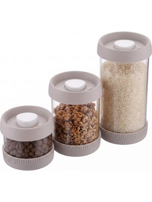 Odea Vip Ahmet Yuvarlak Vakumlu Cam Saklama Kabı, 3'lü Set (450 ML+840 ML+1500 Ml)