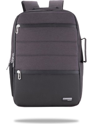 Odea Classone BP-TX304 Combo Serisi 15,6 Su Geçirmez Kumaş ve Su Geçirmez Fermuar Notebook, Laptop,macbook Sırt Çan. Antrasit Gri
