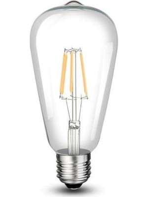 Odea CT-4353 8W/6500K St-64 Uzun Fılament LED Ampul (BEYAZ-6ADET) Cata