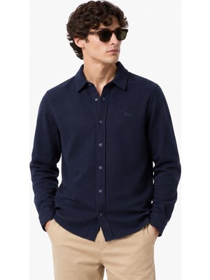 Lacoste Men's Regular Fit Button-Down Cotton Shirt Erkek Çıt Çıt Yaka Gömlek Lacivert
